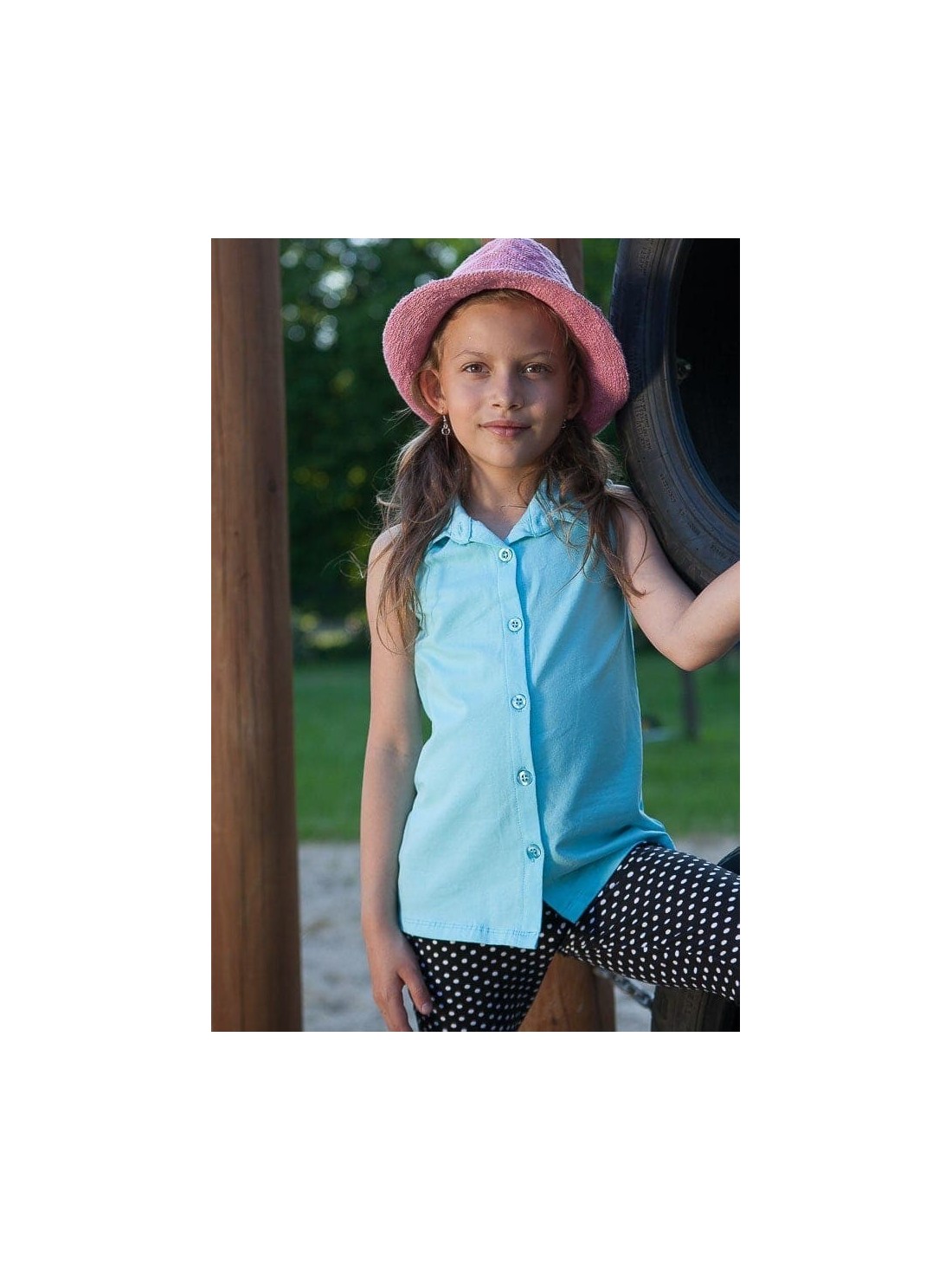 Turquoise girls\' blouse DZ6001 - Online store - Boutique